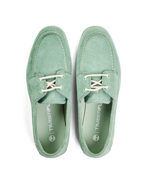Timberland Green Grafton Bay Lace Up Dark Boat Shoes for men