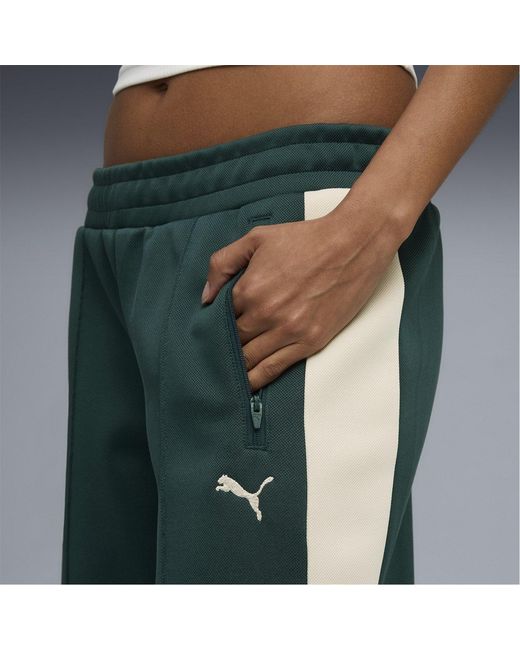 PUMA Green T7 Low Rise Open Hem Poly Joggers