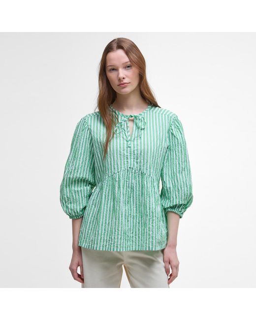 Barbour Green Daison Peplum Top