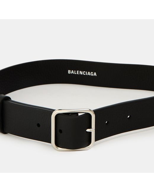 Balenciaga Black Leather Belt