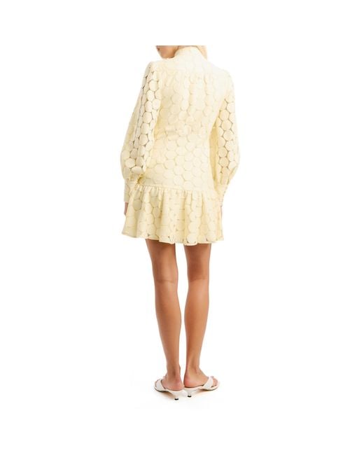 Bardot Metallic Remy Spot Mini Shirt Dress