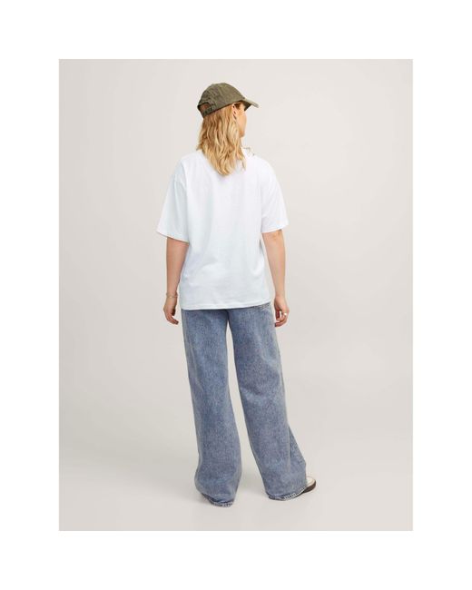 JJXX Blue Andrea Loose Logo T-Shirt Ladies