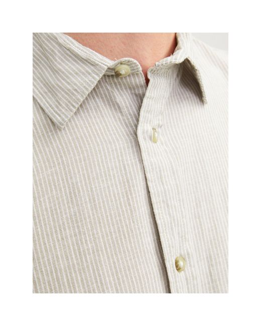 Jack & Jones Gray Ls Linen Shirt Sn99