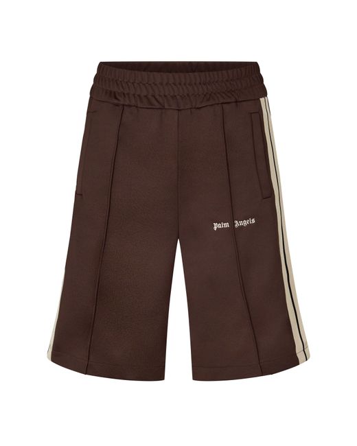 Palm Angels Brown Woven Tracksuit Shorts for men