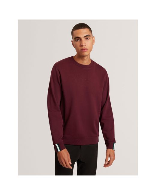 Ted Baker Purple Long-Sleeve Crew Tracksuit Top for men