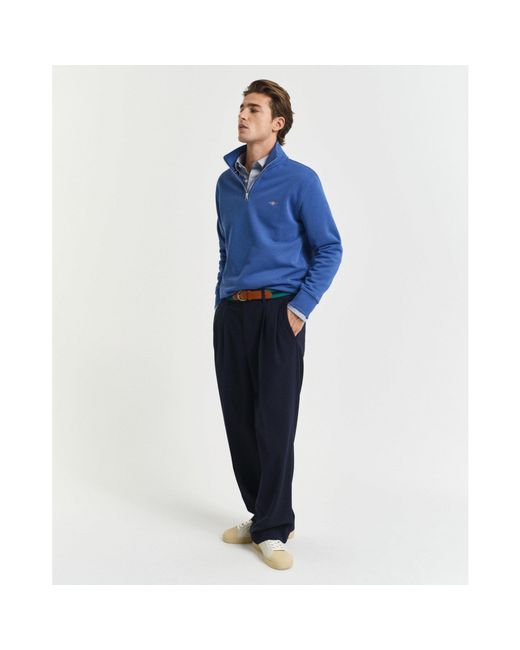 Gant Blue Shield Half-Zip Sweatshirt for men