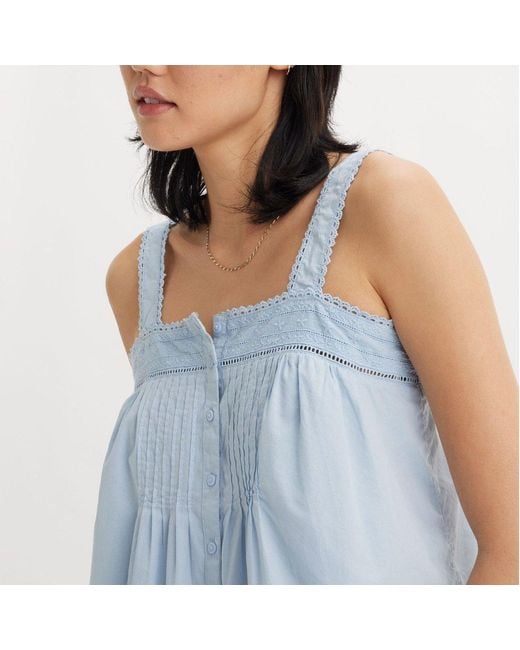 Levi's Blue Cici Tank Woven Cami Vest