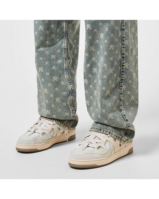 Represent White Panelled Canvas Chunky Sneakers for men