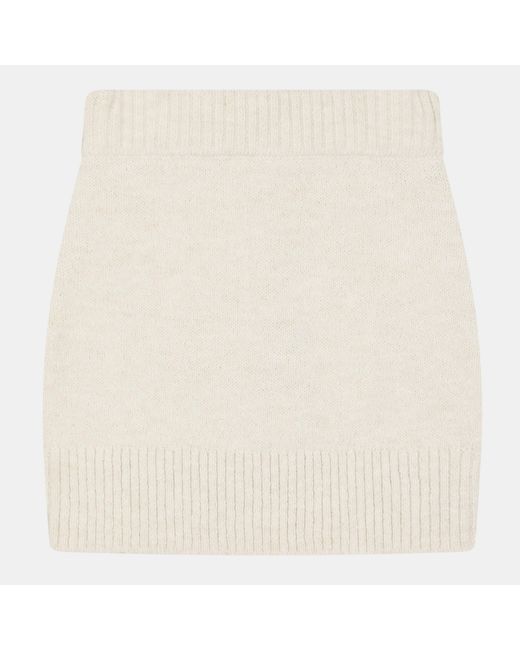 The Couture Club Natural Emblem Knit Skirt