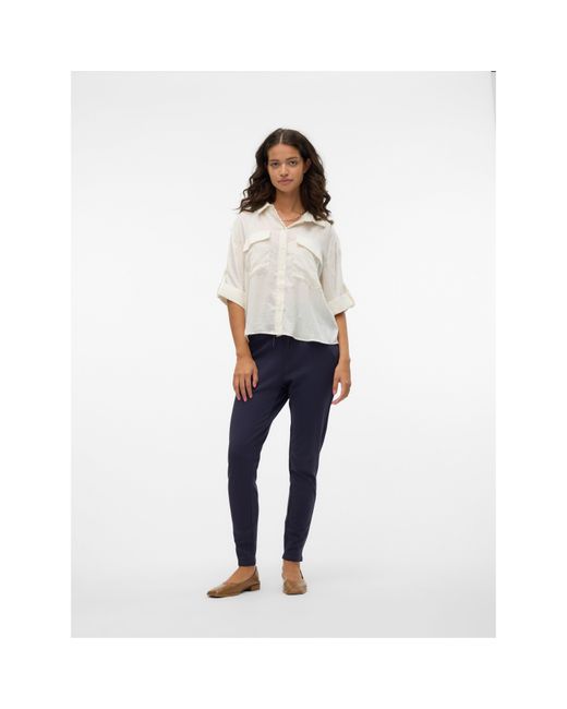Vero Moda Blue Tapered Cuffed Trousers
