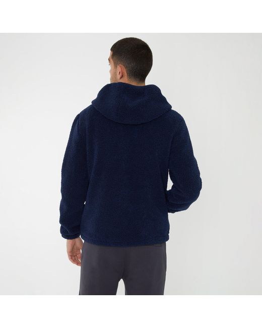 Threadbare Blue Borg Zip Hoodie for men
