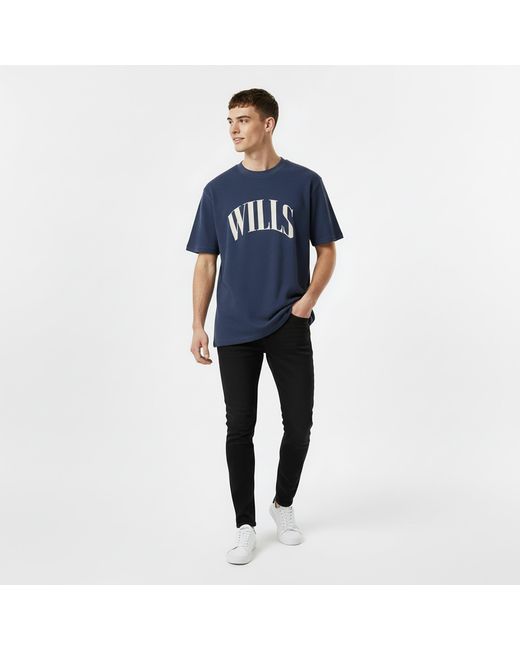 Jack Wills Blue Jw Waffle Graphic Regular Fit T-Shirt for men