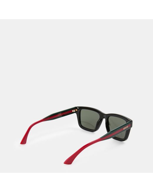 Gucci Gray Rectangular Frame Sunglasses for men
