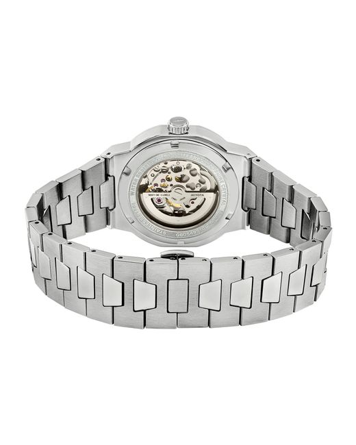 Rotary Metallic Regent Skeleton Automatic Ss Watch for men