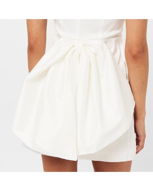 French Connection White Carey Bow Tailored Mini Dress