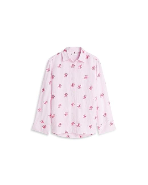 Tommy Hilfiger Pink Long Sleeve Plain Shirt