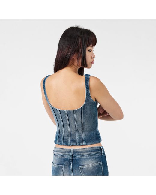 Off-White c/o Virgil Abloh Blue Ribbed Knitted Top