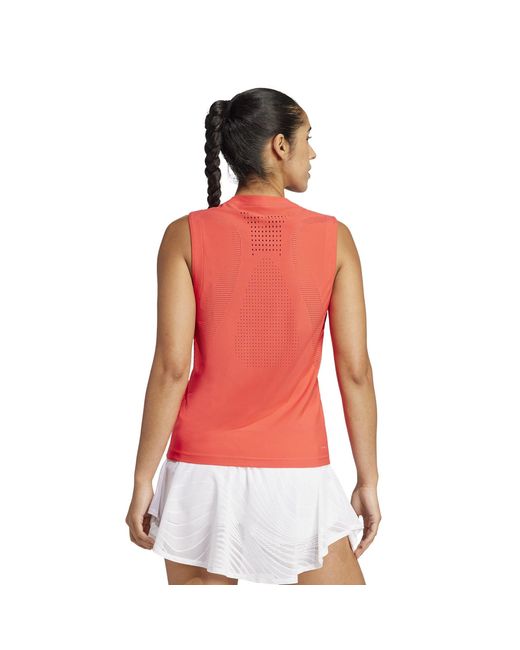 Adidas Red Tennis Pro Climacool+ Match Tank Top