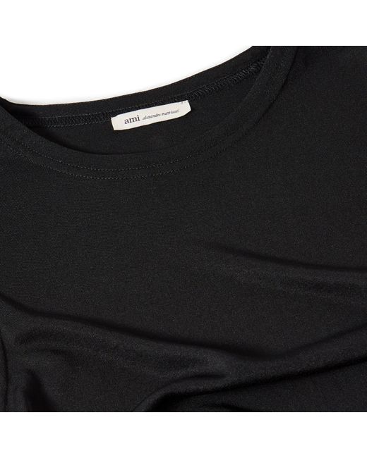 AMI Black Short Sleeve Blouse