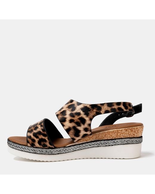 Firetrap Black Ella Ladies Back-Strap Wedge Sandals