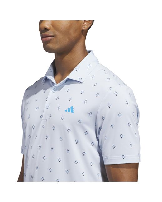 Adidas Blue Short Sleeve Performance Polo Shirt for men