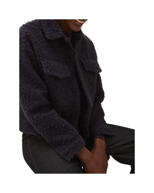 Phase Eight Black Blake Boxy Borg Teddy Texture Jacket