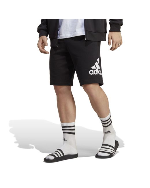 Adidas Black Big Logo French Terry Shorts for men