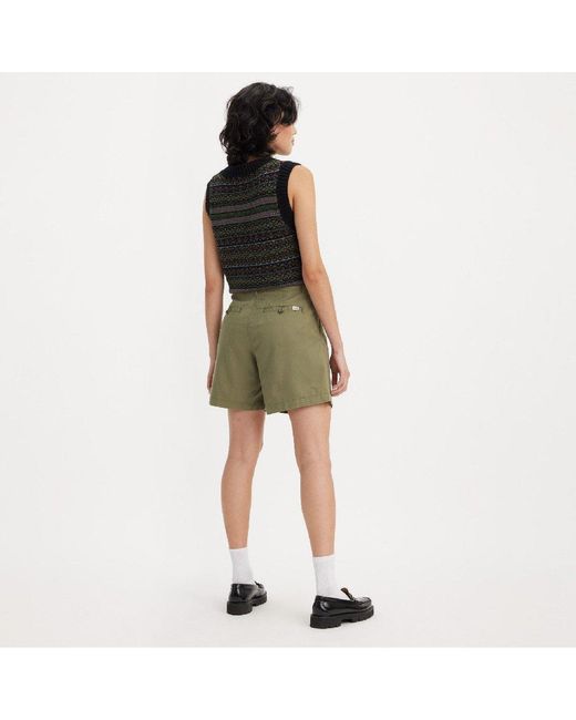 Levi's Green Levi's Pleated Trouser Short Deep Lic
