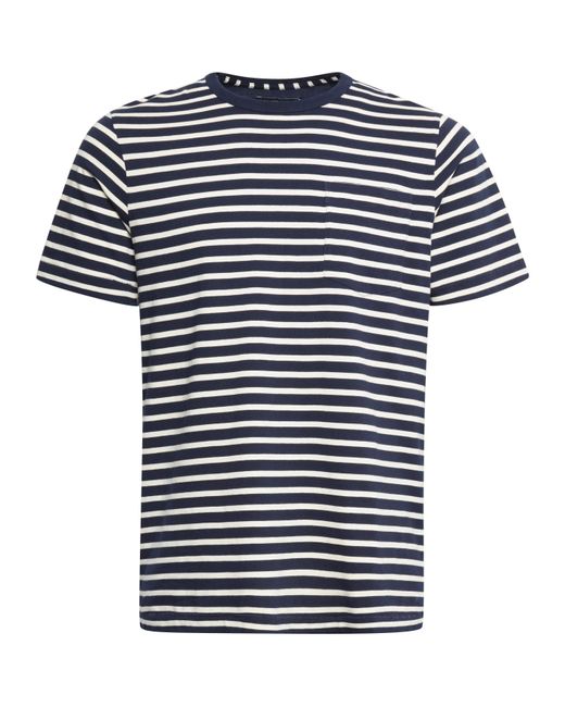 French Connection Blue Odd Stripe Mix T-Shirt for men