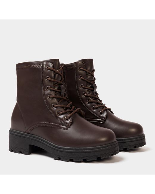 I Saw It First Brown Biker Ankle Boots