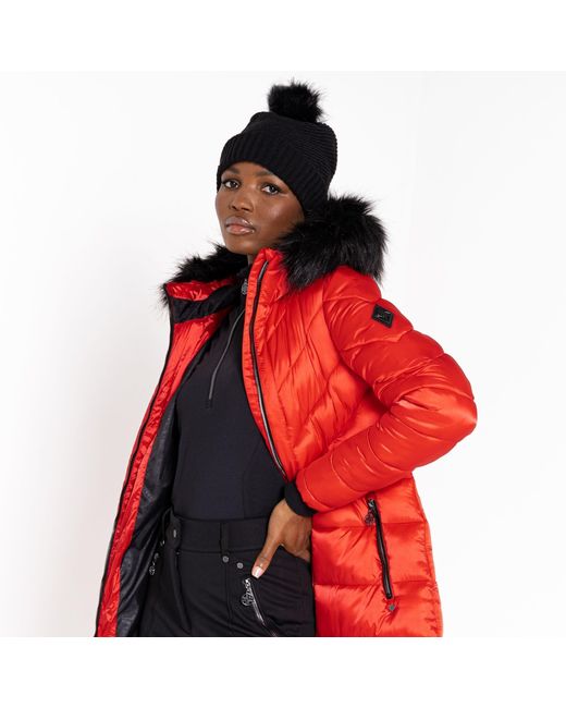 Dare 2b Red Supression Longline Insulated Quilted Jacket