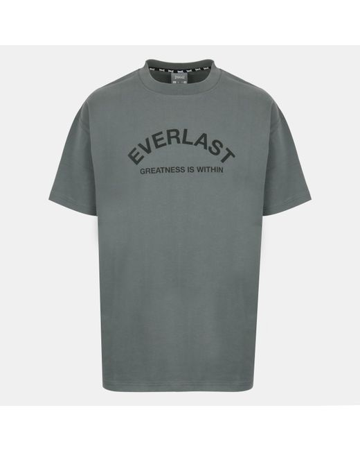 Everlast Gray Flocked Cotton Short Sleeve Crew Neck T-Shirt for men