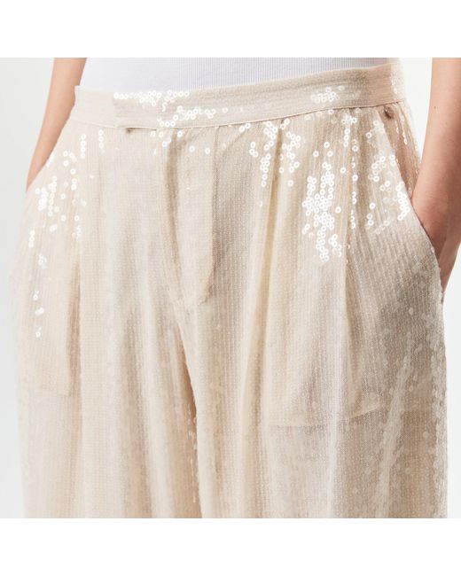 Boss Natural C Tallets Sequinned Wide Leg Trousers
