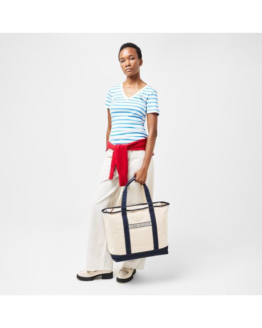 Tommy Hilfiger Blue Summer Canvas Tote Bag