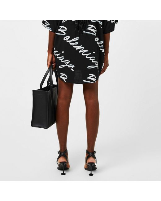 Balenciaga Black Script Logo Woven Oversized Fit Tracksuit Shorts