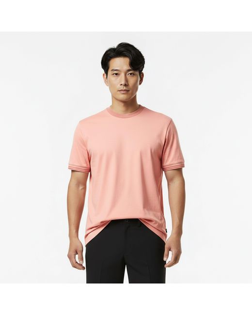 Boss Pink Tessler Short Sleeve Cotton T-Shirt for men