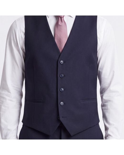 Twisted Tailor Blue Orwell Slim Fit Waistcoat for men