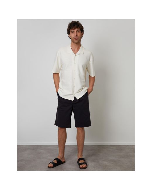 Threadbare Gray Antti Short-Sleeve Plain Shirt for men