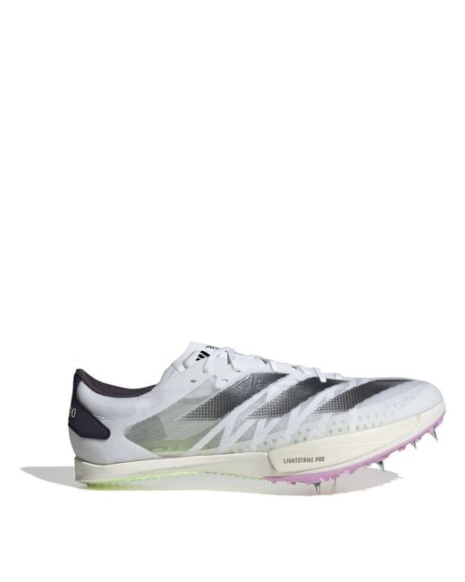 Adidas White Adizero Ambition Running Spikes for men