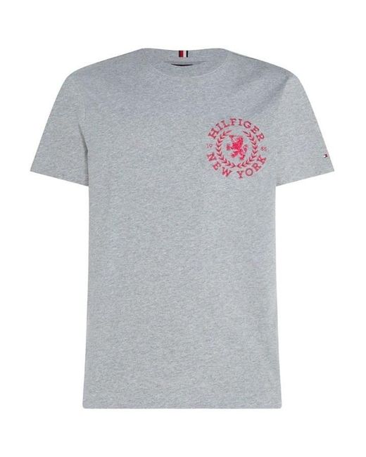 Tommy Hilfiger Icon Crest Tee in Grey for Men Lyst UK