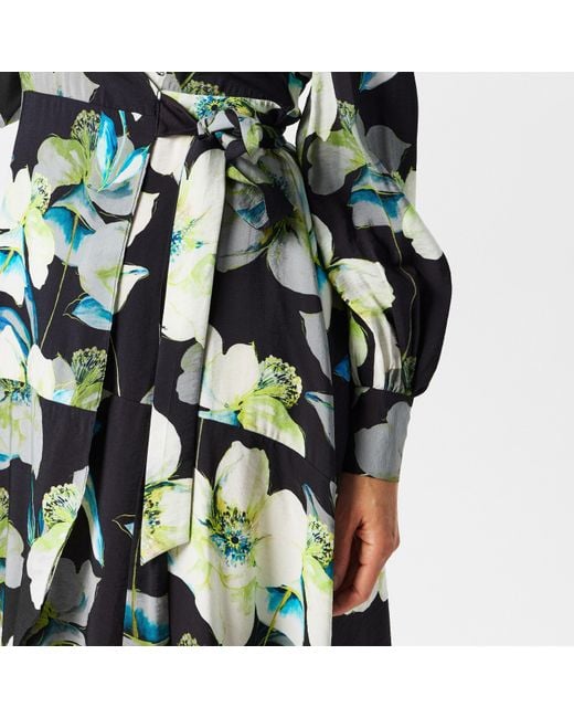Biba Blue Printed Wrap Dress