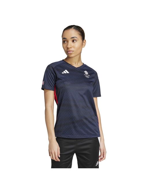 Adidas Blue Great Britain Short Sleeve T-Shirt