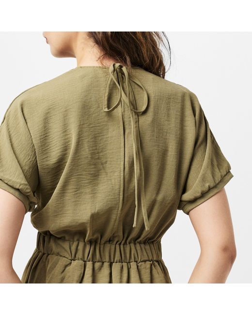 AX Paris Green Khaki Twist Front Maxi Smock Dress