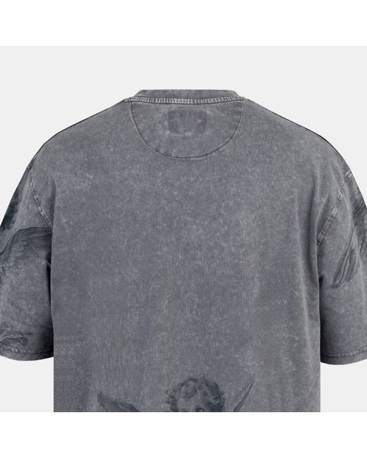 Firetrap Gray Acid Wash Oversized T-Shirt for men