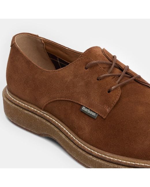 Barbour Brown Harefield Derby Shoes for men