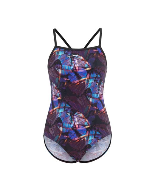 Slazenger 1881 Blue Slaz All Over Tieback One Piece Swimsuit
