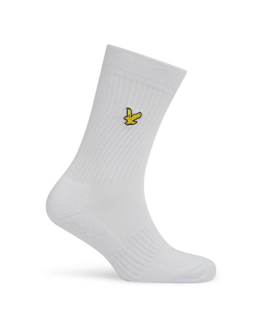 Lyle & Scott White 3-Pack Logo Socks for men
