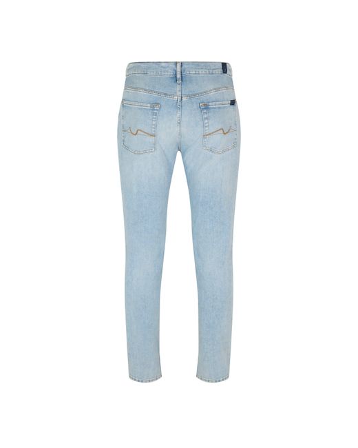 7 For All Mankind Blue Straight Leg Jeans for men