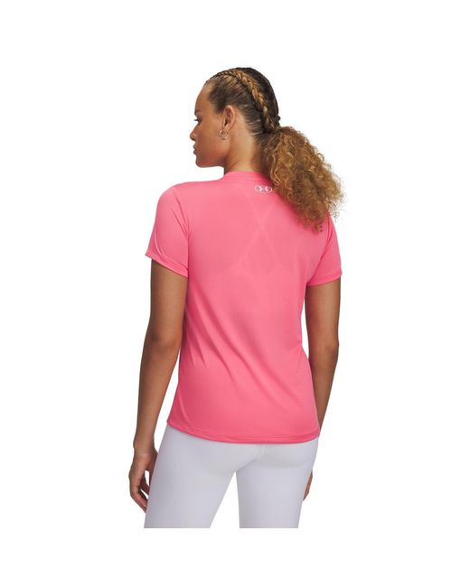 Under Armour Pink Tech V-Neck Short Sleeve Super