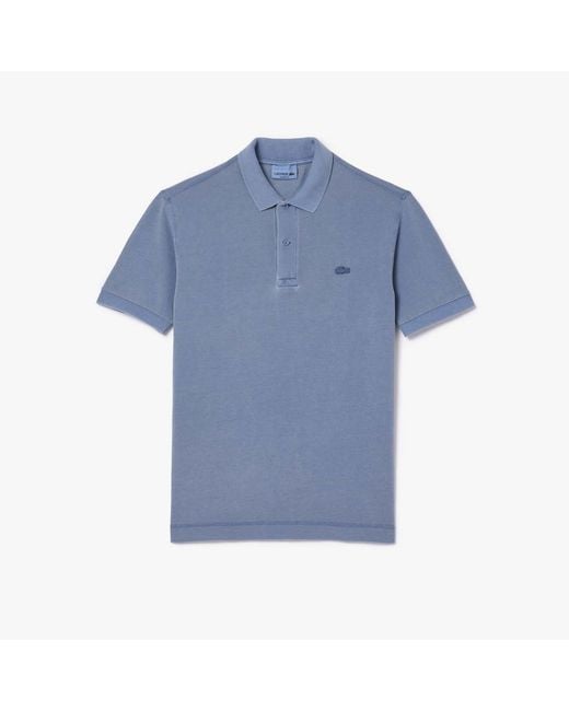 Lacoste Blue Classic-fit Natural Dye Polo Shirt for men